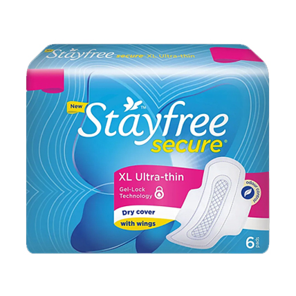 Stayfree Secure Sanitary Pads XL Ultra Thin With Wings